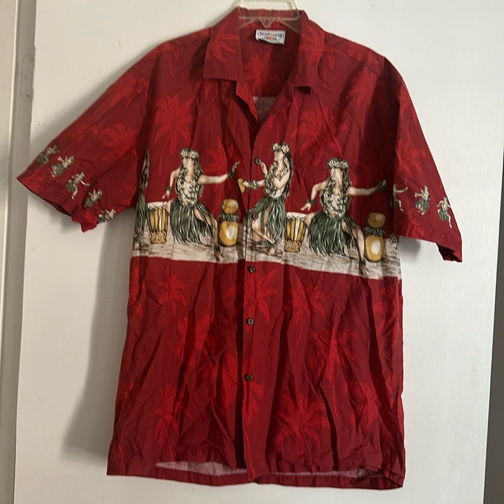 HOST PICK x 2 Men’s Vintage Red Aloha Shirt - Picture 1 of 4